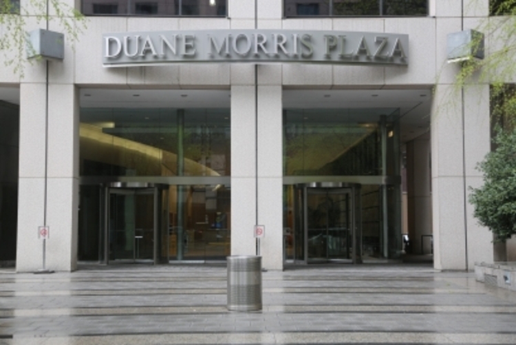 Our office is located inside the Duane Morris Plaza 